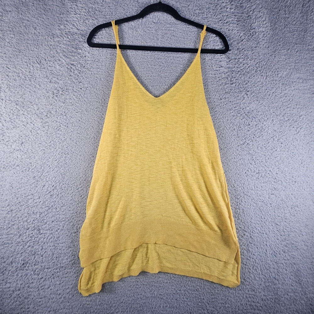 Free People Cloud Nine Sweater Tank Top Womens XS Yellow Beachy Boho Preppy